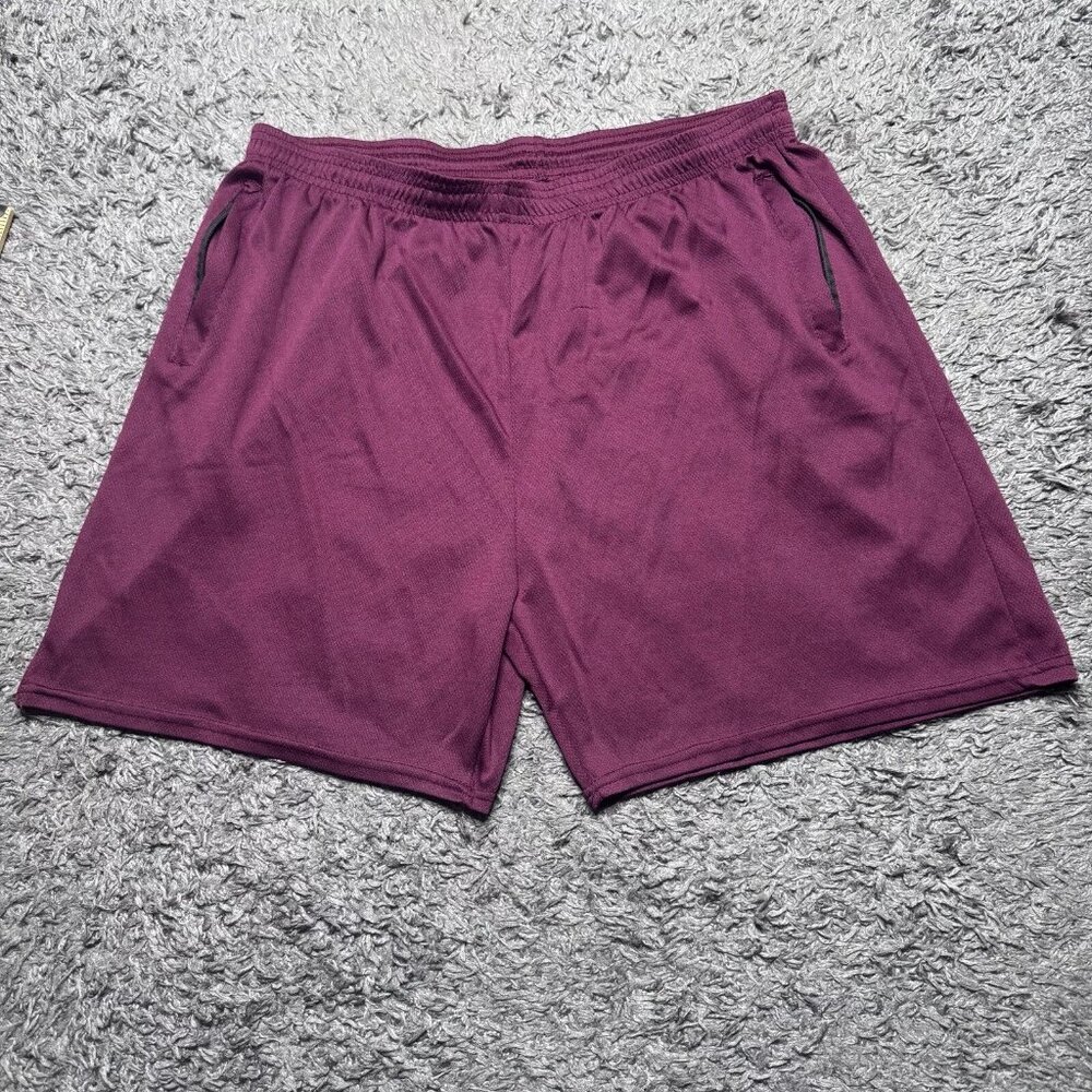 Real Essentials Shorts Mens XL Red Burgundy 6'' Inseam Drawstring Pockets Casual